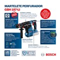 Martelete Perfurador/Rompedor 24mm 18V s/Bateria s/Carregador GBH 187-LI BOSCH
