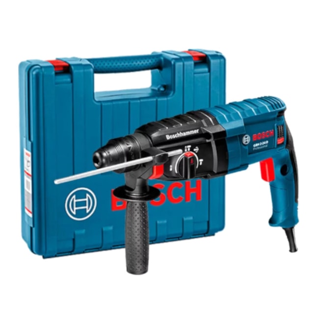 Martelete Perfurador Rompedor 24mm 820W GBH2 24-D BOSCH + Adaptador SDS Plus e Jogo de Brocas -34d04192-3ed5-41fa-b537-ca58ae396f34