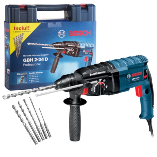 Martelete Perfurador Rompedor 800W 24mm Com Maleta 110V GBH2-24D BOSCH-a716f7da-57ff-45d1-9aee-e64ecbc9e9a3