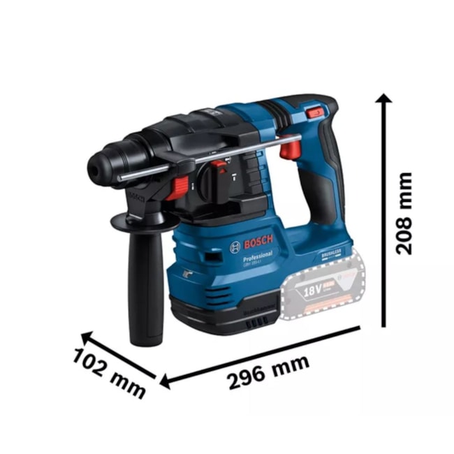 Martelete Perfurador/Rompedor Brushless 22mm 18V sem Bateria e sem Carregador GBH 185-LI COMBO BOSCH-53b9892e-6de8-459d-952c-7efb5a6f6bfa