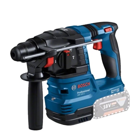 Martelete Perfurador/Rompedor Brushless 22mm 18V sem Bateria e sem Carregador GBH 185-LI COMBO BOSCH
