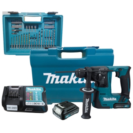 Martelete Perfurador/Rompedor SDS Plus 2 Baterias 12V com Maleta e Acessórios Bivolt HR140DWYE1 MAKITA-4d09c9fc-1cdd-47ba-83e7-04188899f508