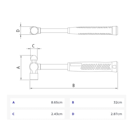 Martelo Bola Cabo Tubular PVC 300g 40403012 TRAMONTINA PRO-37415ca0-a687-4124-b20b-c344eaab0a44