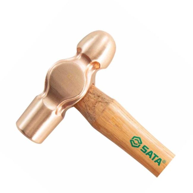 Martelo Bola Cobre-Berílio 680gr Antifaíscante Cabo de Madeira ST31162 SATA-939f29b6-7b24-4e70-b19c-e6561f1217c5