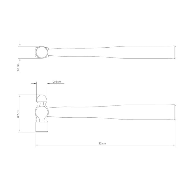 Martelo Bola com Cabo de Madeira 300g 40410/012 TRAMONTINA-033b40ca-f426-4d75-8c0d-43c1593ff63e