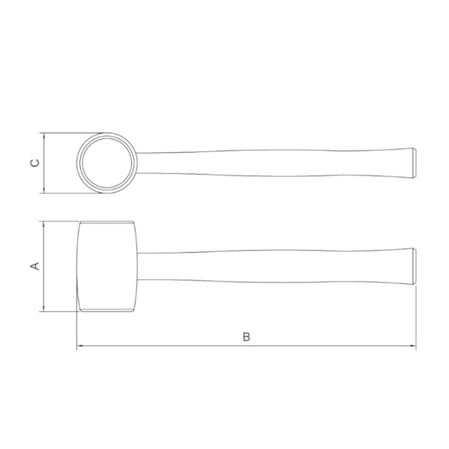 Martelo de Borracha com Cabo de Madeira 40681/008 TRAMONTINA-97ef0b10-ef40-4905-9984-961de5ea350c