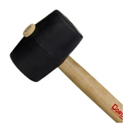 Martelo de Borracha Preto 50mm com Cabo de Madeira 60617 CORTAG