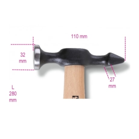Martelo de Funileiro com Cabeça Plana e Pena 1359 T BETA-f44e057a-c03d-4508-b4d2-07301d3444d4