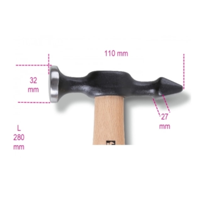 Martelo de Funileiro com Cabeça Plana e Pena 1359 T BETA-583d90be-56de-4c9b-80bb-aaa29b616e59