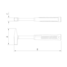 Martelo de Pena Cabo Tubular 500Gr 40444/007 TRAMONTINA PRO