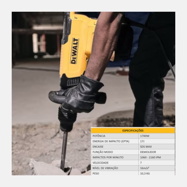Martelo Demolidor 17,5J SDS MAX 10Kg 1700W 220V L-Shape D25881K-B2 DEWALT-0dbccc7b-1185-4b61-861b-755cfabb0139