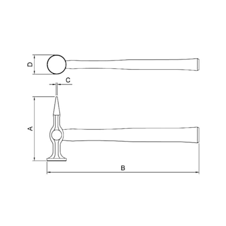 Martelo Funileiro Pena Cruzada 300 Gramas com Cabo de Madeira 40472000 TRAMONTINA-46a0f332-d946-4340-bf47-309b57057ca0