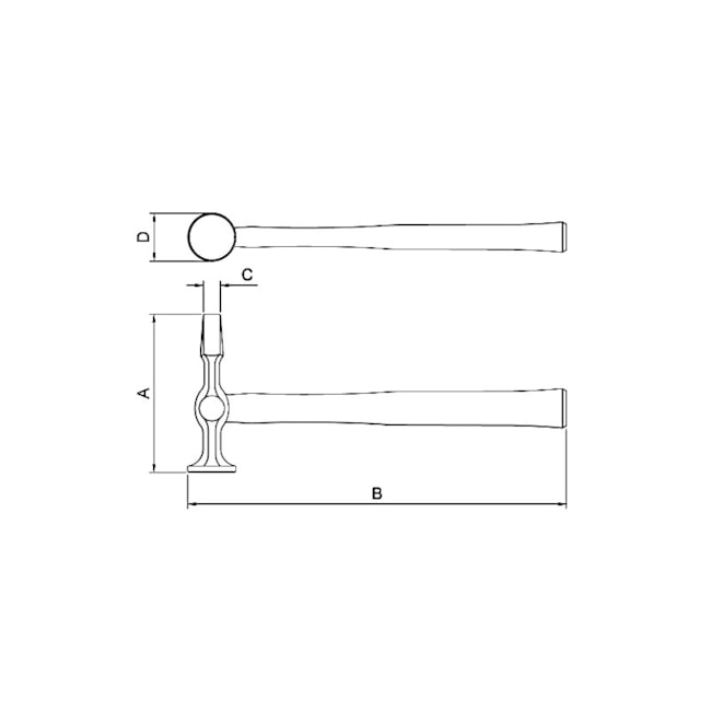 Martelo Funileiro Pena Reta com Cabo de Madeira 40474/000 TRAMONTINA-718eb1a8-162c-48a3-b622-c01a30e160a1