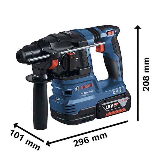 Martelo Perfurador Rompedor 22mm 18V com 2 Baterias Carregador Bivolt e Maleta GBH 185-LI BOSCH-63a9fc2a-900f-420d-92f3-4098ce1d15ed