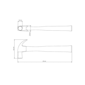 Martelo Unha 18mm Cabo de Madeira 40370018 TRAMONTINA MASTER