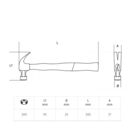 Martelo Unha com Cabo de Madeira 25mm 1375 BETA-36b5a4b4-9441-4d98-b952-67436ce65f6a