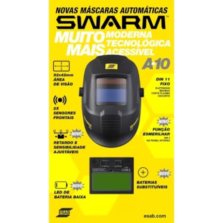 Máscara de Solda Auto Escurecimento Regulada SWARM A10 0747670 ESAB-d5fffa92-f33a-485c-8634-40931be05baa