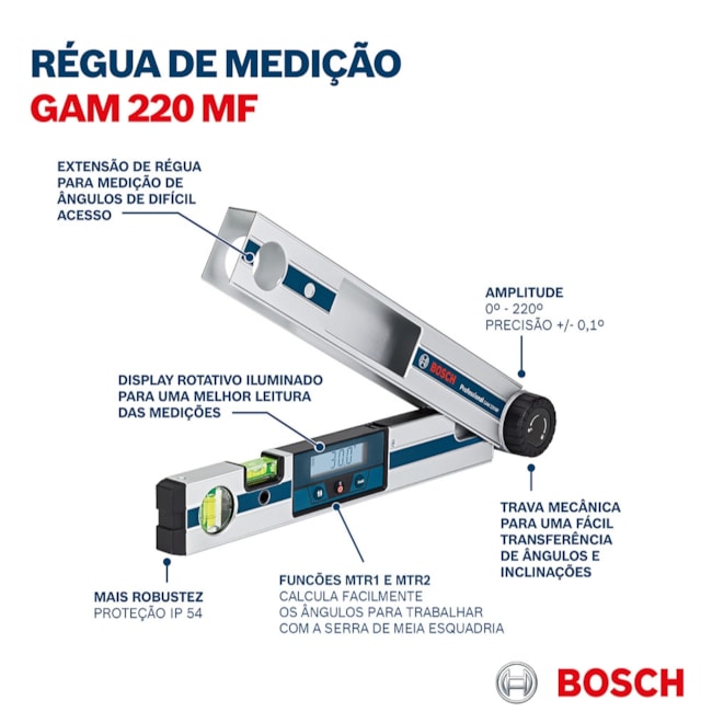 Medidor de Ângulos 0º a 22º 40cm 0601076600 GAM 220 MF BOSCH-bcd97f63-5990-4835-9ef8-c593a2c3b8e6