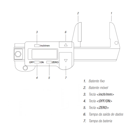 Medidor de Espessura Digital 30mm 0.01mm/.0005