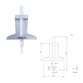 Medidor de Sulco de Pneu 30mm 0,1mm 1244-30 INSIZE