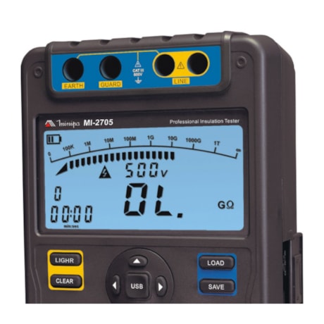 Megômetro Digital Portátil 5KV/100G Ohms CAT III 600V MI-2705 MINIPA