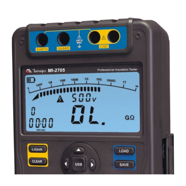 Megômetro Digital Portátil 5KV/100G Ohms CAT III 600V MI-2705 MINIPA-f4a50ca9-8e2a-491d-91fe-930b33cf8ba8