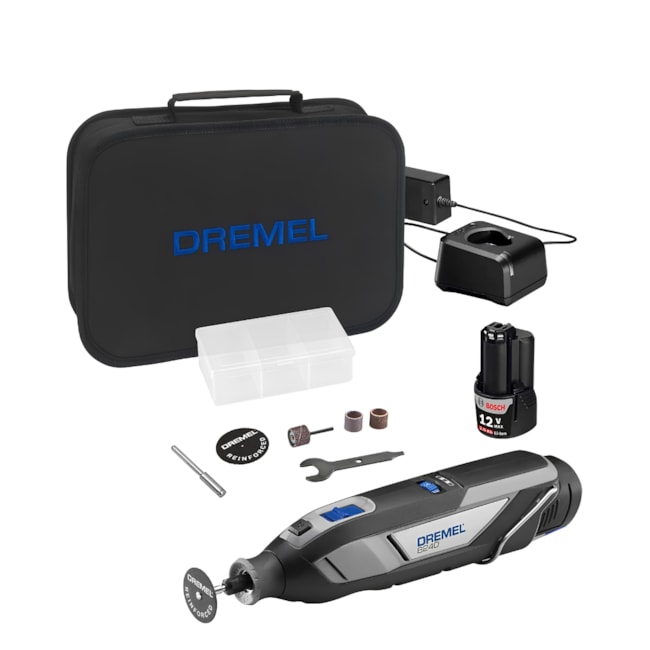 Micro Retífica 12V 35000RPM + 1 Bateria 2.0Ah Carregador Bivolt com Acessórios e Bolsa F0138240LD 8240 DREMEL-d223e22c-4dcc-4d3e-befd-ba4b39c6e6c4