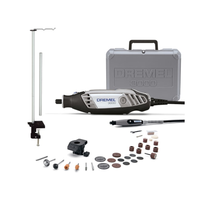 Micro Retífica 3000 com 30 Peças + 2 Acoplamentos + Suporte Vertical 2615222232 DREMEL-d45a4e39-107a-4dc2-a6c2-ec7891e316bd