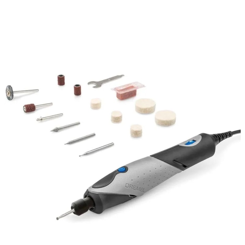 MICRO RETÍFICA 60W 22000RPM BIVOLT COM KIT 11 PEÇAS F0132050NG STYLO DREMEL