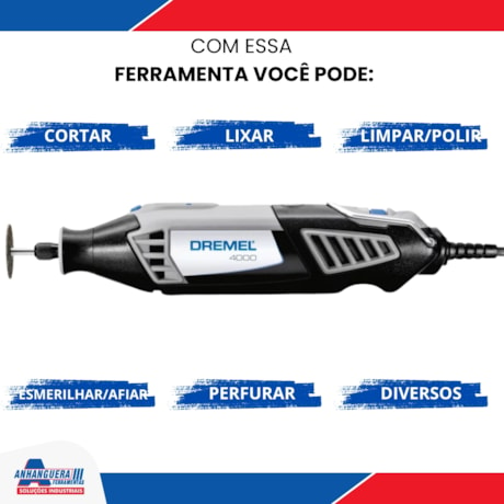 Micro Retífica com 36 Acessórios e 3 Acoplamentos F0134000NC 4000/36 DREMEL