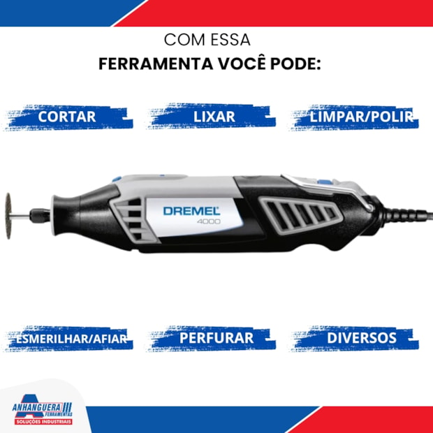 Micro Retífica com 36 Acessórios e 3 Acoplamentos F0134000NC 4000/36 DREMEL-76c0c5e5-d322-4961-8e8a-3d16aa831463