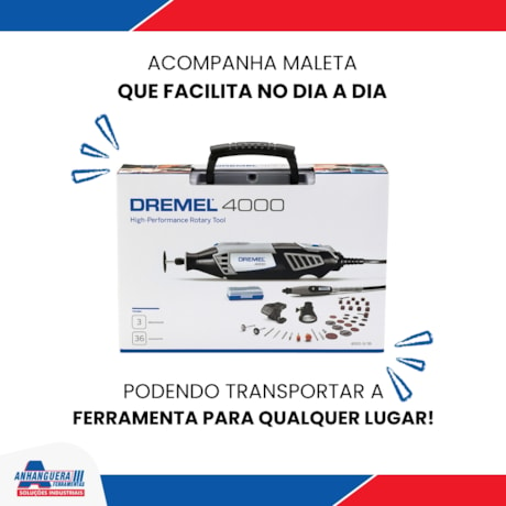 Micro Retífica com 36 Acessórios e 3 Acoplamentos F0134000NC 4000/36 DREMEL-90d9dbbc-5ef8-4428-8892-37d314d9ea75