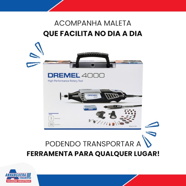 Micro Retífica com 36 Acessórios e 3 Acoplamentos F0134000NC 4000/36 DREMEL-795868d2-a19b-4e05-bd02-ea19d1592f01