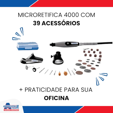 Micro Retífica com 36 Acessórios e 3 Acoplamentos F0134000NC 4000/36 DREMEL-acc1e84c-e1b8-4527-bc5c-610adc1e9979