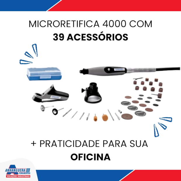 Micro Retífica com 36 Acessórios e 3 Acoplamentos F0134000NC 4000/36 DREMEL-a96238c2-5365-412a-bd1b-ce4fbbd9b858