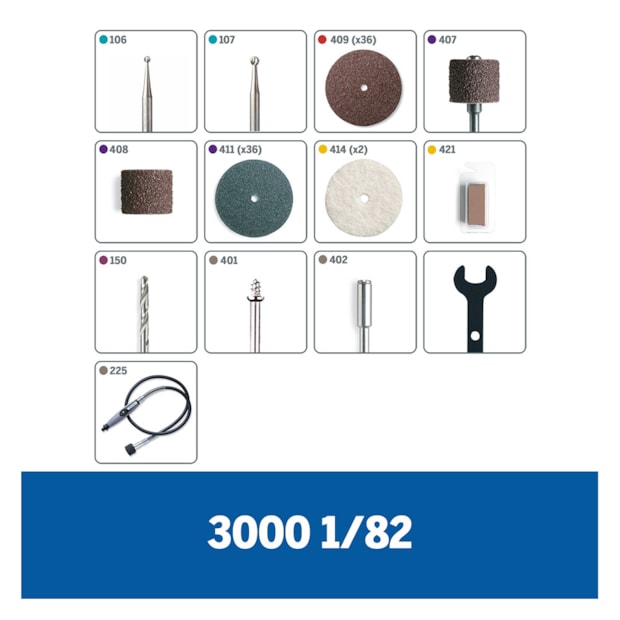 Micro Retífica com 82 Acessórios e 1 Acoplamento F0133000GA 3000-7e042ee9-91a7-439a-8914-aee55fc5480b