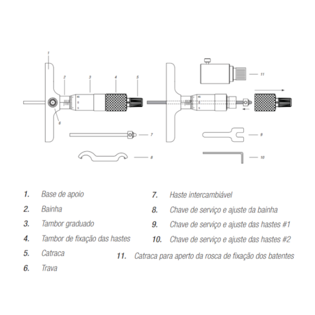 Micrômetro de Profundidade com Hastes Intercambiáveis 0 a 300mm/0.01mm 110.491 DIGIMESS-87f036f1-1aea-4611-9849-a23b0fcc0c7b