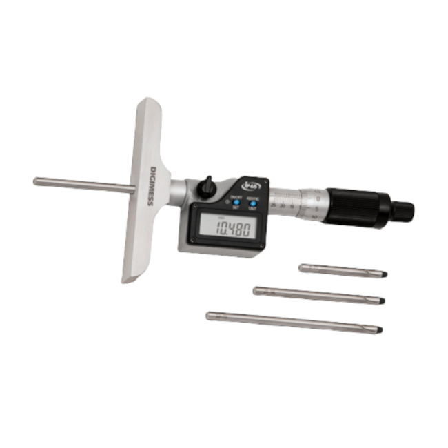 Micrômetro de Profundidade Digital com Hastes Intercambiáveis 0 a 25mm/0-1