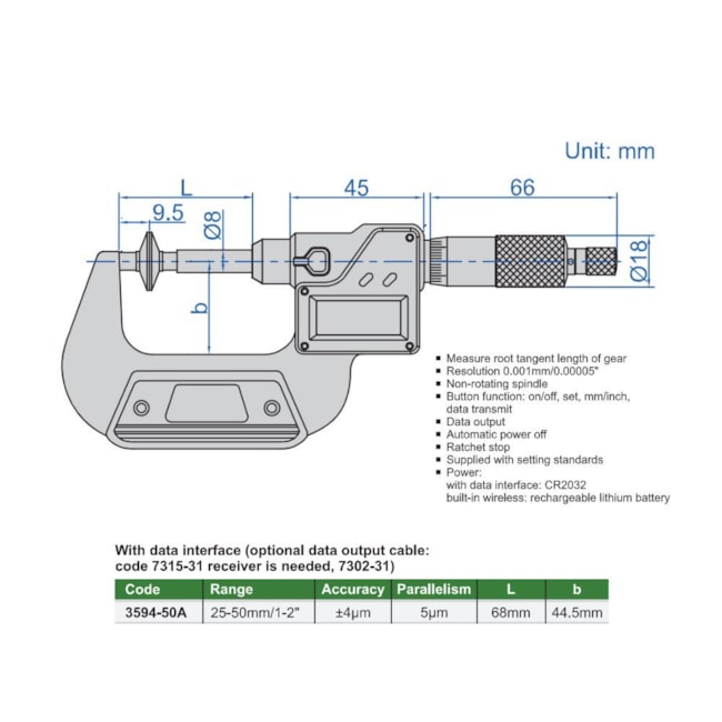 Micrômetro Digital Externo 25 a 50mm 0.001mm 3594-50A INSIZE-c2e55c4d-a35a-4a8d-8b0c-425487f7d2d6