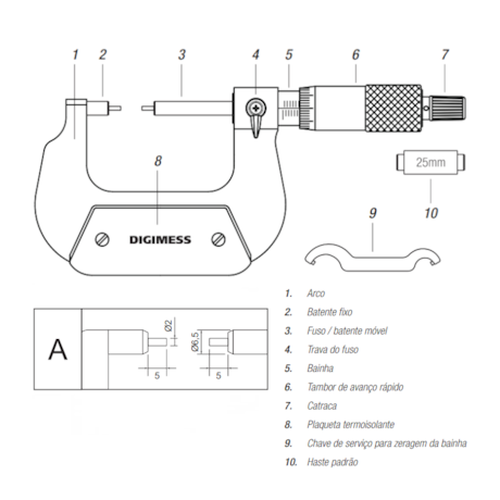 Micrômetro Externo 150 a 175mm/0.01mm Ponta Fina 112.056A DIGIMESS-8bd5b0e8-4ebd-466d-b595-b9ce8b0142ac
