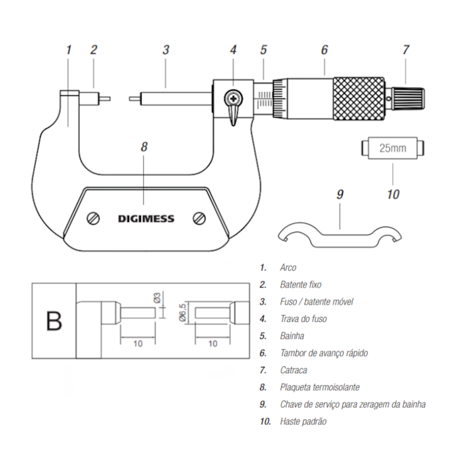 Micrômetro Externo 25 a 50mm/0.01mm Ponta Fina 112.061B DIGIMESS-c7f0b34e-4493-4c5c-bd50-8a8d2174f8b2