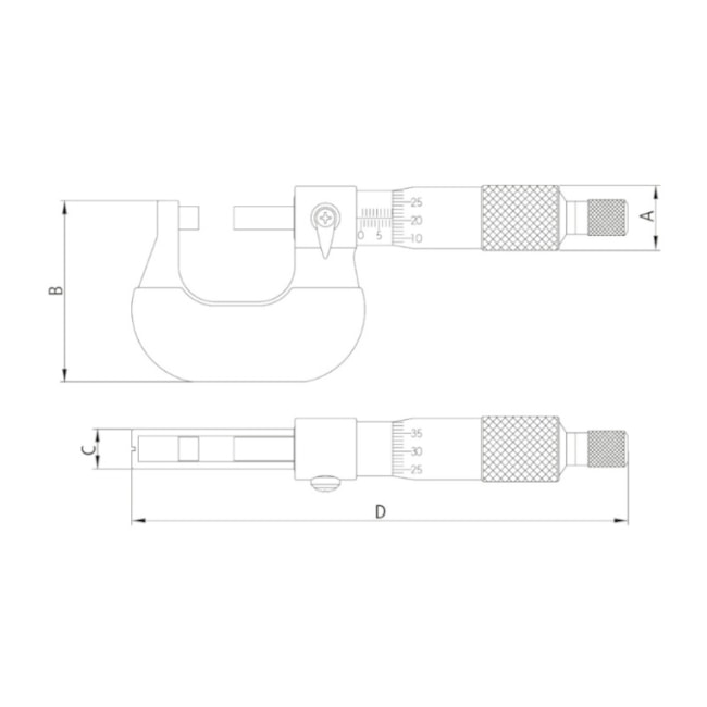 Micrômetro Externo Capacidade 0 a 25 mm 44542001 TRAMONTINA PRO-d0178aeb-21fc-4e6e-92b0-9930f3786932