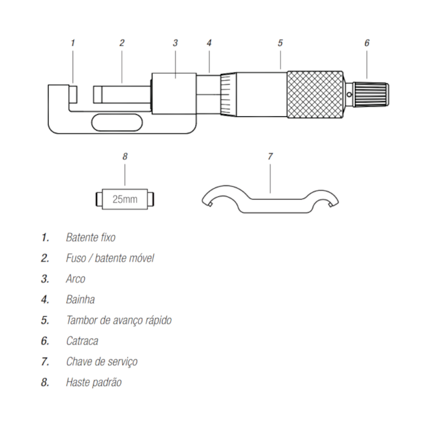 Micrômetro Externo com Arco Raso de 0 a 25mm/0.01mm 113.060 DIGIMESS-dacaa923-cfb7-4a22-bc08-d5e7849209f2