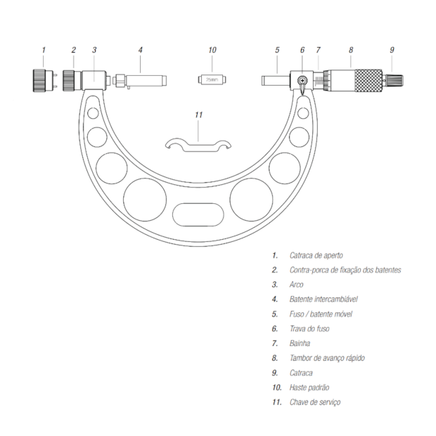 Micrômetro Externo com Batentes Intercambiáveis de 100 a 200mm 110.221 DIGIMESS-ec814247-9882-40e7-8907-3cbacdb853df