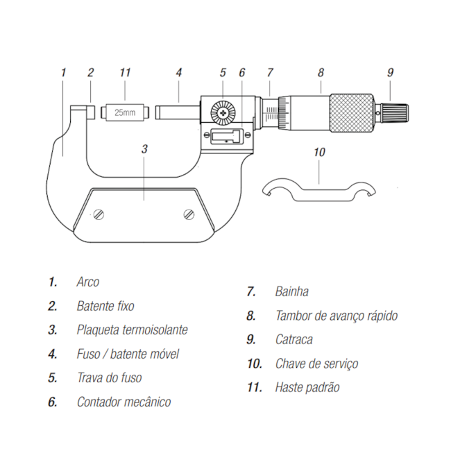 Micrômetro Externo com Contador Mecânico de 75 a 100mm/0.01mm 110.403 DIGIMESS-44553924-0f55-4f6f-ba4a-57adc461e860