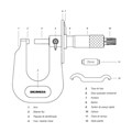 Micrômetro Externo com Disco para Medição de Chapas de 0 a 25mm/0.01mm 113.064A DIGIMESS