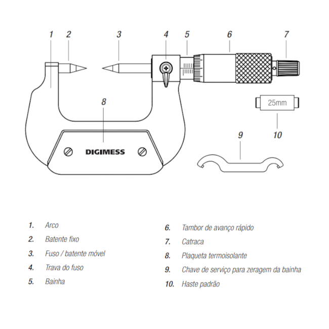 Micrômetro Externo com Pontas Cônicas de 75 a 100mm/0.01mm 112.107B DIGIMESS-ce66e579-3107-4f2f-9903-cf64b4535878
