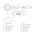 Micrômetro Externo com Relógio Comparador de 0 a 25mm/0.01mm 110.297 DIGIMESS