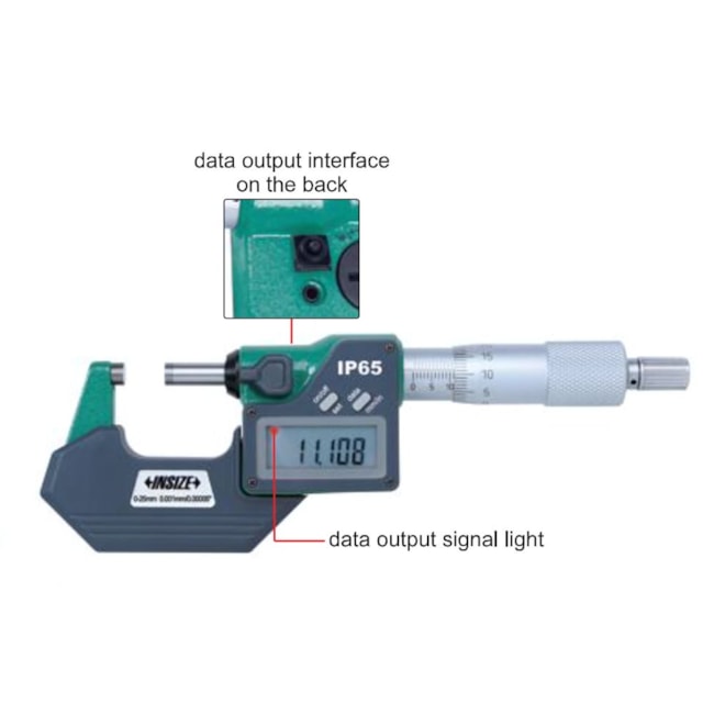 Micrômetro Externo Digital 200 a 225mm 0.001mm IP65 3101-225A INSIZE-0383b702-fdd7-4a1f-a4a0-a57f06c4635e