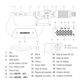 Micrômetro Externo Digital IP65 de 0 a 25mm/0-1" 0.001mm 110.250 DIGIMESS